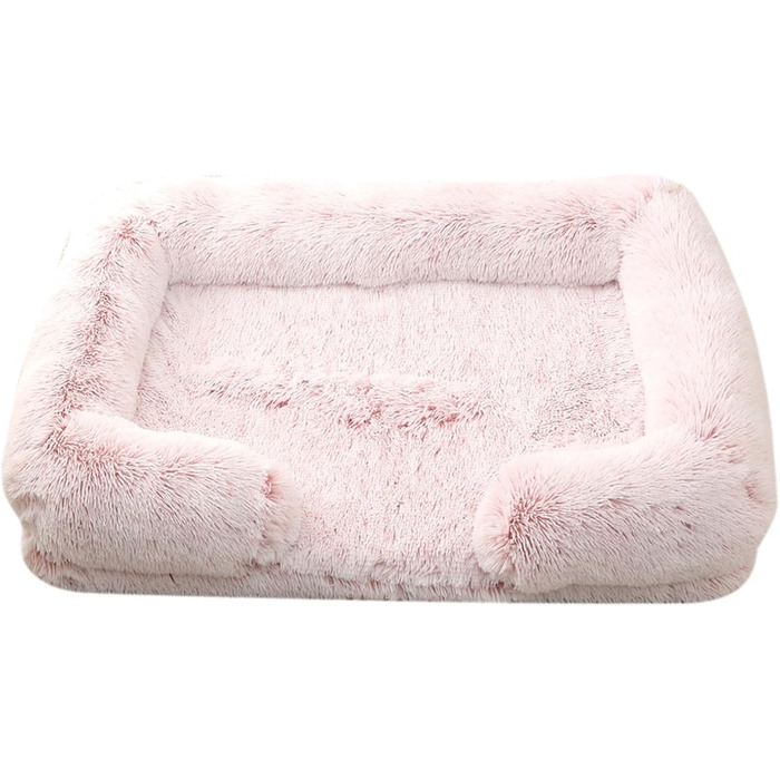 Килимок для собак великих порід, лежанка для котів середніх розмірів, класична подушка для собак, мийний, пухнастий, м'який, для балкона, дому, подорожей (Рожевий, M)