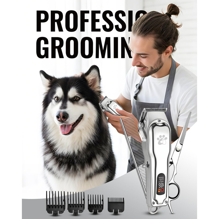 Професійна машинка для стрижки волосся Coldspot - для густого волосся, бездротова, з LED-дисплеєм, тиха, з металевим корпусом