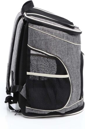 Рюкзак для собак та котів Fudajo: 32x27x40 см, до 6 кг, чорно-сірий, для подорожей