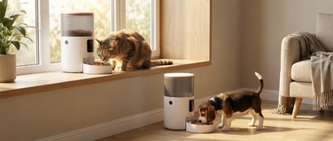 Автоматичний годівник для тварин з WiFi, пластиковий, біло-чорний, 3000 мл, 18.20 см