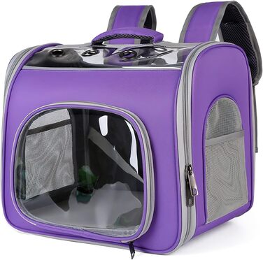 Рюкзак для кота Galatée з фронтальним доступом, дихаючий, для подорожей, прогулянок, хандлінг, фіолетовий