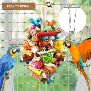 Іграшка для папуг Vogel Papagei, дерев'яні блоки для гри, для сірих, ара, какаду та амазонських папуг (помаранчевий)