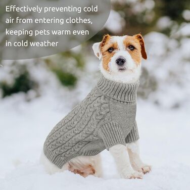 Теплий в'язаний пуловер для собак CITE TOILE різних розмірів, сірий