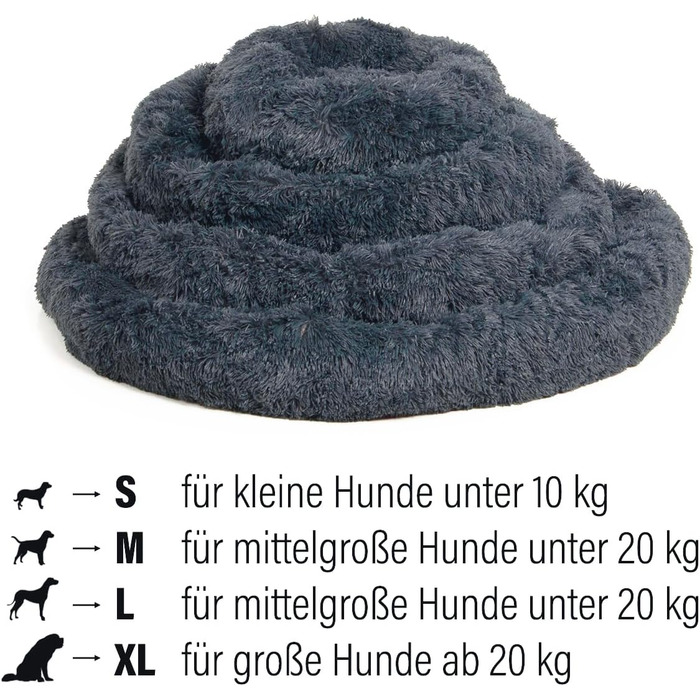Кругле ліжко для собак Ceddie - м'яке, зручне, темно-сіре, діаметр 100 см