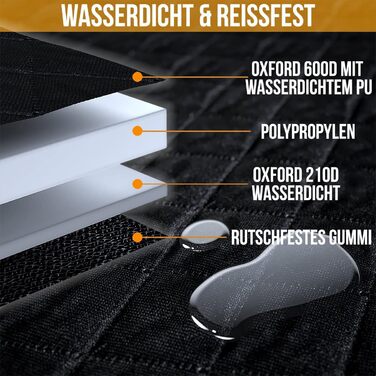 Накладки на сидіння автомобіля для собак Strex - чорний, 137 x 147 см - захисний чохол, підстилка для собак, з поводом та сумкою для зберігання