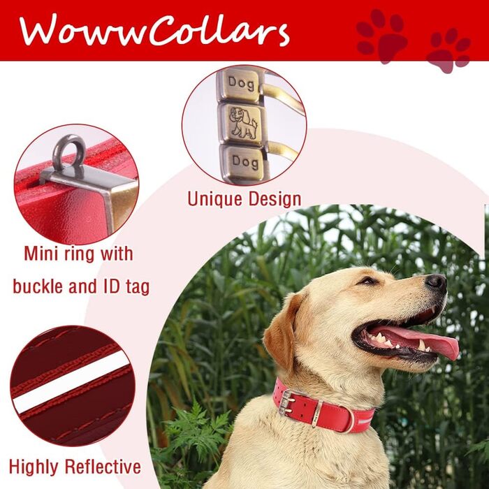Шлейка для собак з екошкіри, м'яка, з підкладкою, світловідбиваюча, з латунною пряжкою, для собак малих, середніх та великих порід (Червона, XL)