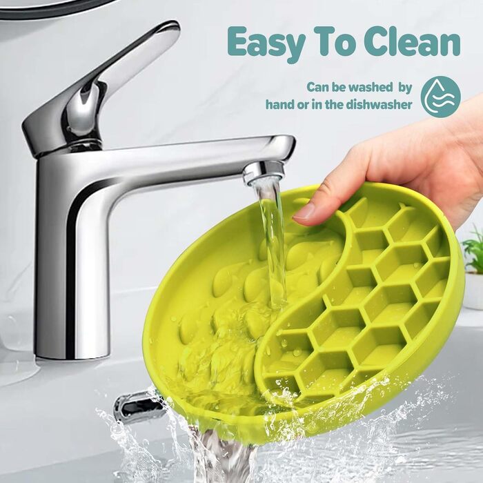 Миски для собак Slow Feeder з силікону, з присосками, антиковзаючі, для уповільнення годування, зменшення тривоги та розваги (світло-зелений)