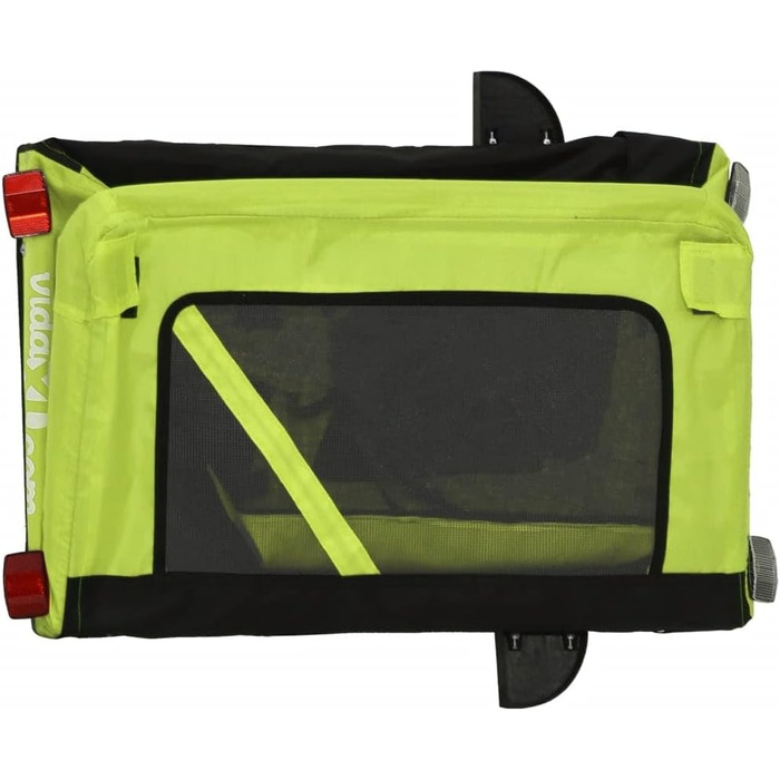 Фарм-причіп для собак Gecheer, причіп для собак, транспортер для собак, з відбивачами та прапором, зручний дизайн, зелено-чорний оксфордський матеріал та метал, зелений (120 x 54.5 x 53 см)