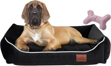 Крісло-ліжко для собак XL | Собаче ліжко 120 x 90 см | Зручне ліжко для великих собак | Знімний чохол на блискавці | Würzig (XL 120x90, Чорний)