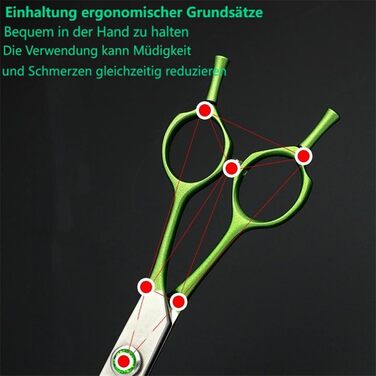 Ножиці для грумінгу собак, вигнуті - 7.0' з японської нержавіючої сталі. Ідеальні для догляду за шерстю собак та котів. Зелені ножиці для грумінгу.