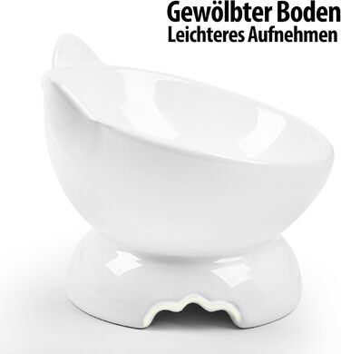 Набір мисок для котів, 2 шт. Керамічні миски для котів з піднятим краєм, набір з двох мисок