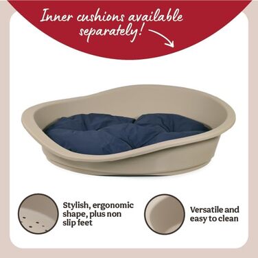 Гарне собаче ліжко Rosewood Sonny з пластику, мокко, 95 x 68 x 27 см