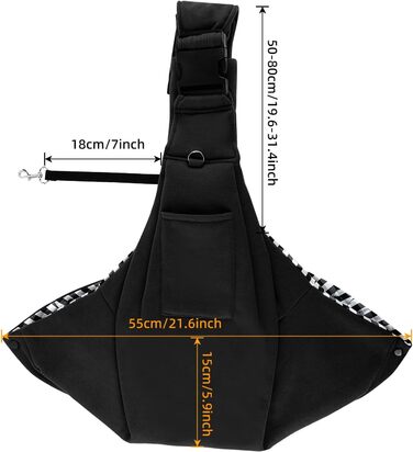 Сумка-переноска для собак Valleycomfy Tragetuch - чорна, до 7 кг