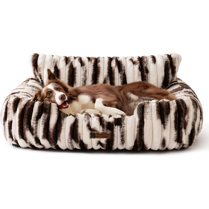 М'яке ліжко для собак та котів MEWOOFUN - зручне та затишне, 91x72x30 см (Коричневий градієнт)