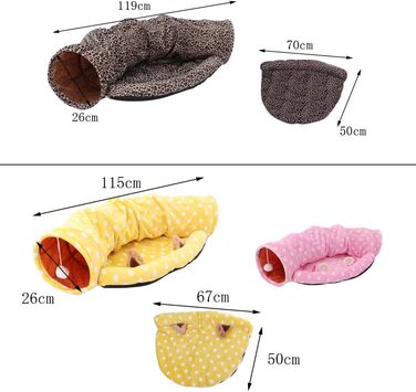 Тунель-ліжко для котів Tubayia, іграшка-тунель для котів, рожевий