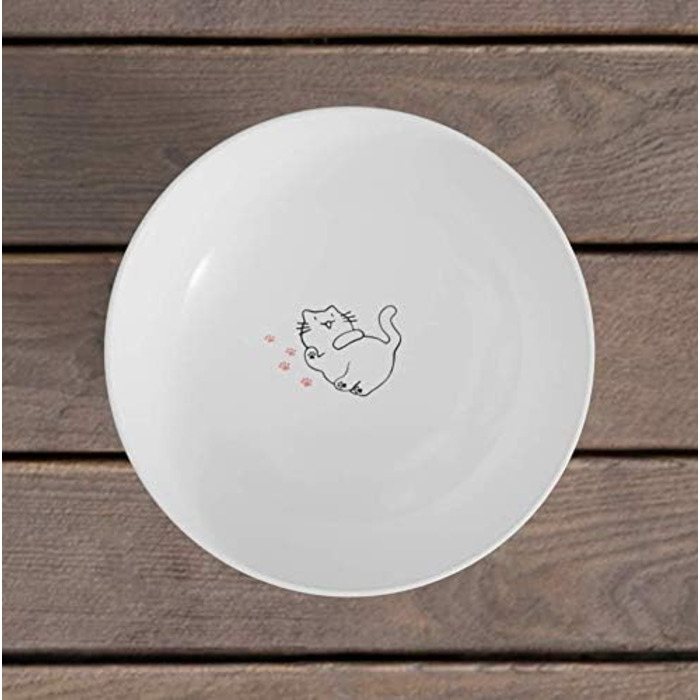 Підвищений годівниця для котів з порцеляни, антизворотний клапан, для вологого та сухого корму, безпечна та безстресова