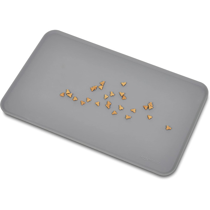 Підкладки під годівницю для тварин Amazon Basics, силіконові, 47 x 29 см, сірі (2 шт.)