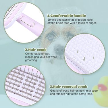 Гребінець для котів Gatuida, щітка для собак, масажна щітка для догляду за шерстю з запасними насадками