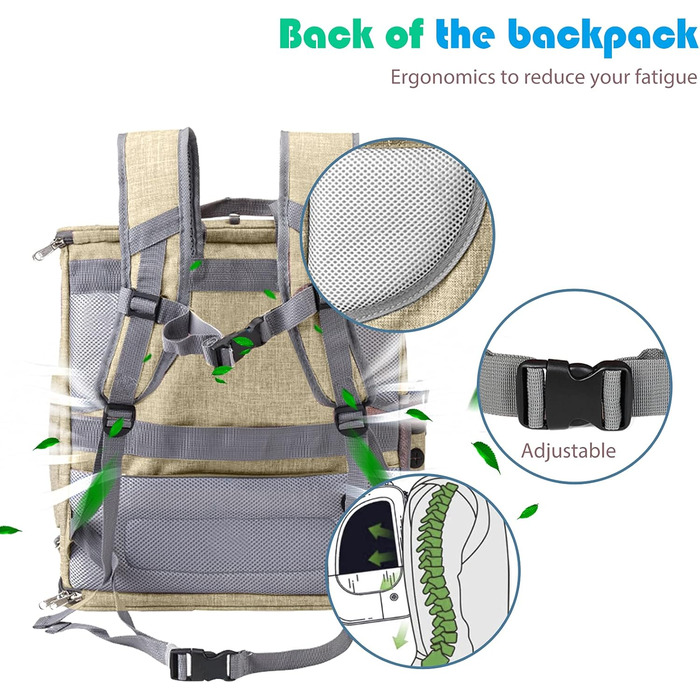 PETCUTE Рюкзак для собак і котів, складаний, з знімною підкладкою, дихаючий, з регульованими ременями, сумка для подорожей на відкритому повітрі (жовтий)