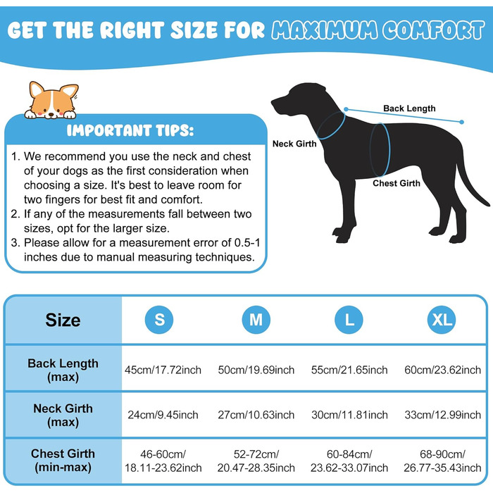 Водонепроникна куртка для собак, світловідбиваюча, вітронепроникна, тепла зимова куртка з м'яким флісовим підкладкою для маленьких та великих собак, для активного відпочинку на природі, кемпінгу та походів у холодну погоду, блакитна, XL (довжина спини: 60