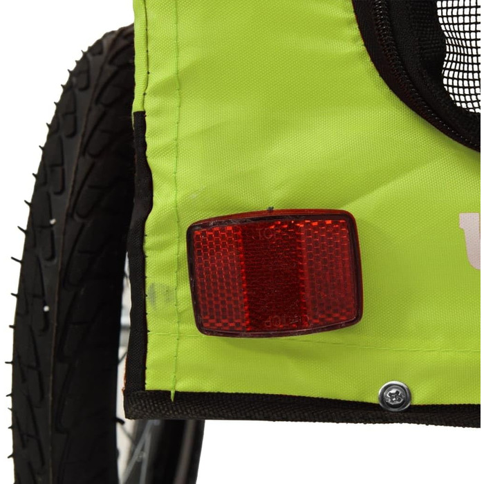 Фарм-причіп для собак Gecheer, причіп для собак, транспортер для собак, з відбивачами та прапором, зручний дизайн, зелено-чорний оксфордський матеріал та метал, зелений (120 x 54.5 x 53 см)