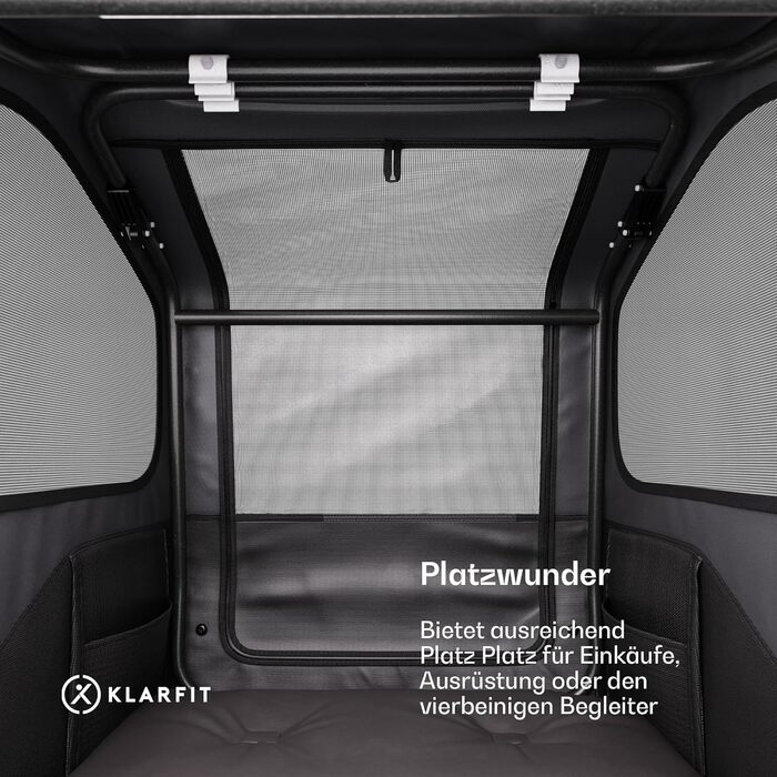 Причіп для собак Klarfit Goldie Home, 334 л, водовідштовхувальний, для дому та прогулянок, вантажопідйомність 40 кг, складаний, 16-дюймові колеса