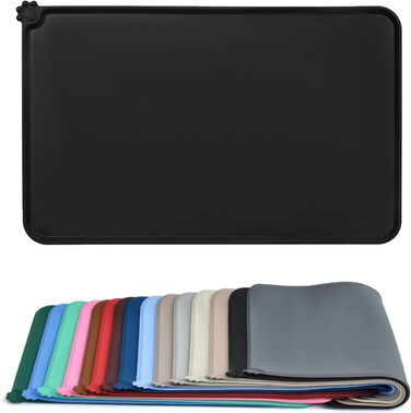 Силіконовий килимок для годування собак та котів AUDWUD, чорний, 61x41 см, антиковзаючий