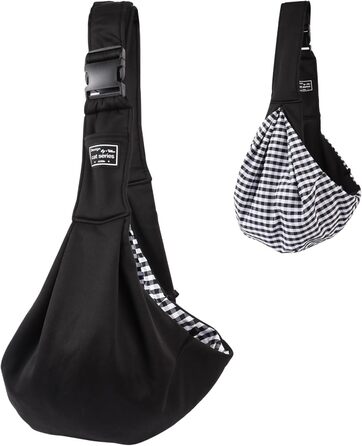 Сумка-слінг для собак NiCoLa: переноска для цуценят, чихуахуа, пуделів, бішон фрізе та котів, сіра/чорна