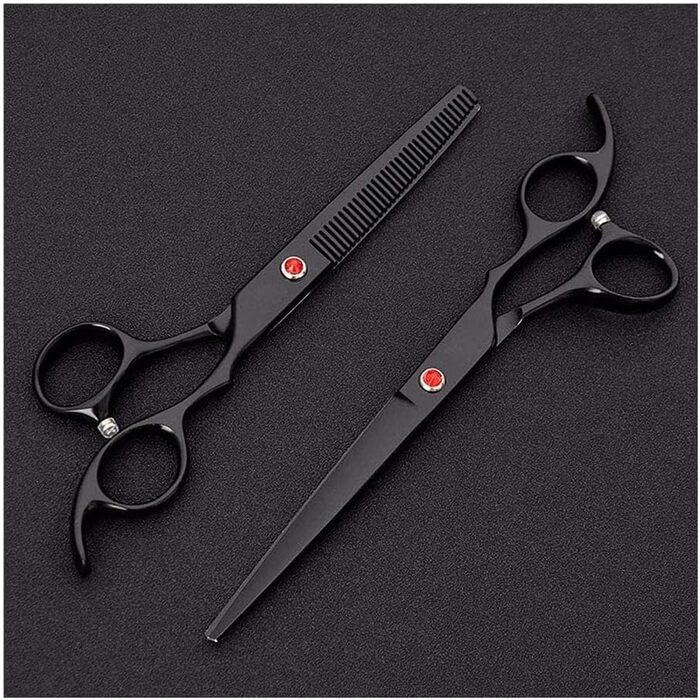 Професійна ножиця для собак, вигнута ножиця для грумінгу, чорна