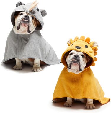 Рушник для собак BarkBox – халат, легкий, швидковисихаючий, розмір S (Лев/Носоріг, Medium)