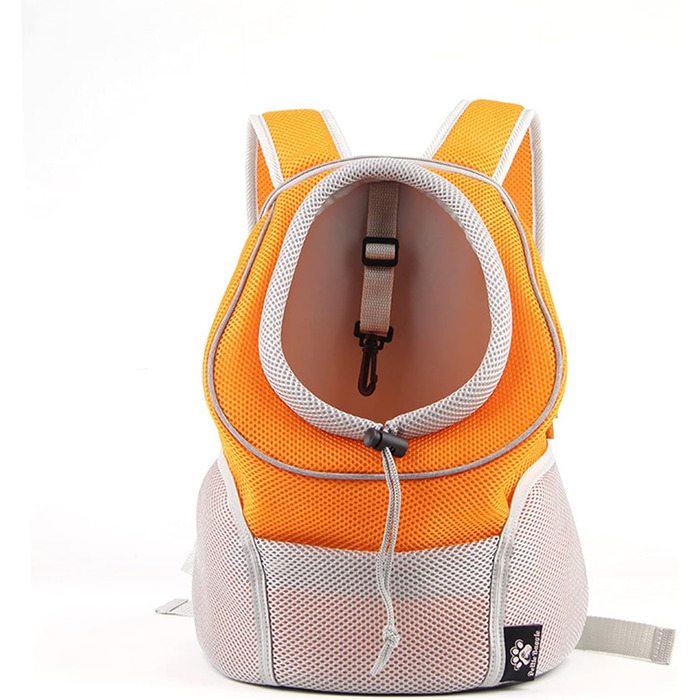 PETCUTE Рюкзак для собак та котів, переноска-рюкзак з регульованими ременями та висувною конструкцією, безпечна переноска для тварин з виймальною підстилкою (Помаранчевий)