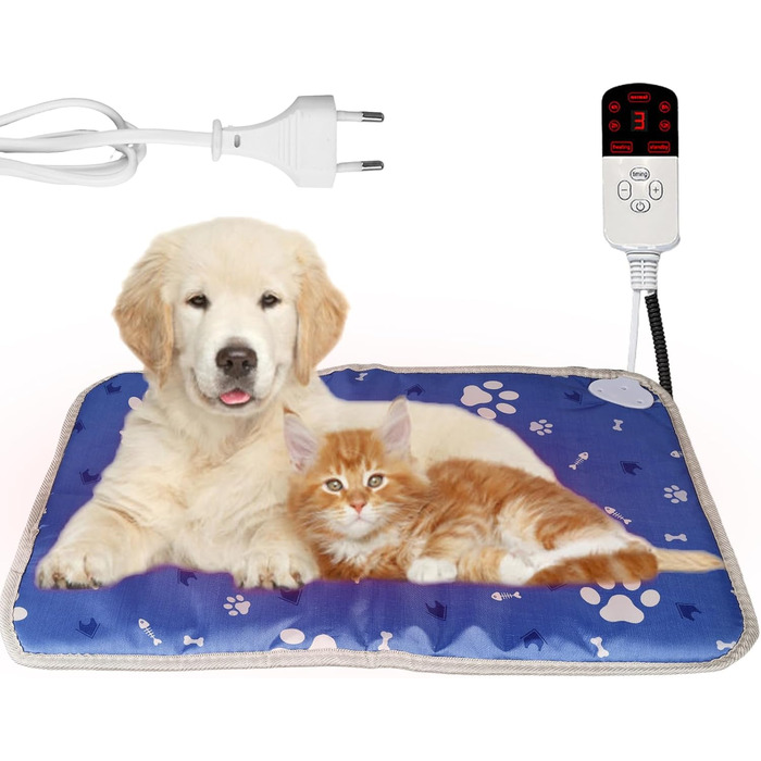 Електрична грілка для тварин з таймером 45x70 см, вологостійка, постійна температура, регульована, з цифровим дисплеєм для новонароджених та літніх тварин