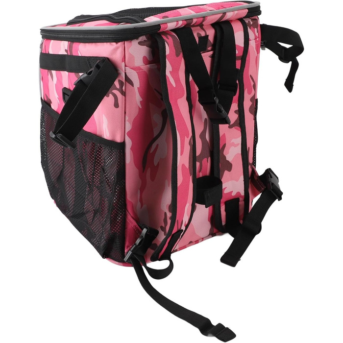 Велосипедний кошик для собак, м'який, вентильований рюкзак-переноска для собак, водонепроникний переноска для тварин на велосипед для подорожей, кошик для котів та собак, знімний (Рожевий камуфляж)