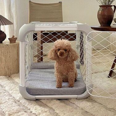 Лежанка для собак Diggs Bolstr, сіра, з водонепроникним покриттям та зручною підголівником (M)