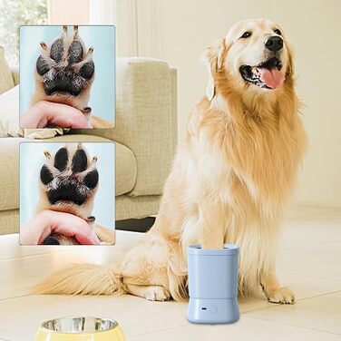 Портативний мийка для лап собак, аксесуар для догляду за тваринами, 2 швидкості, антибактеріальний, блакитний