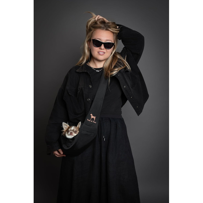 Транспортувальна сумка для собак Noah & Paw до 5 кг з регульованим ременем та м'яким хутром, подвійний захист, преміум-тканина Twill