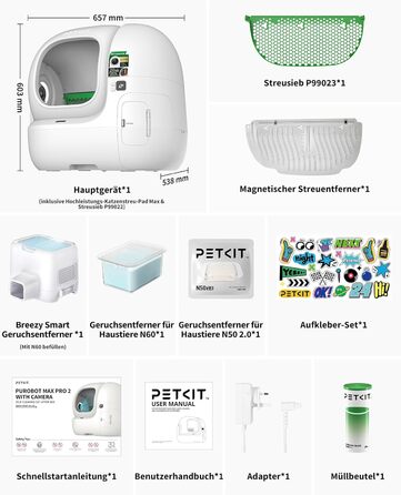 PETKIT Purobot Max Pro 2 - самоочисний лоток для котів з камерою та AI-моніторингом здоров'я, для кількох котів