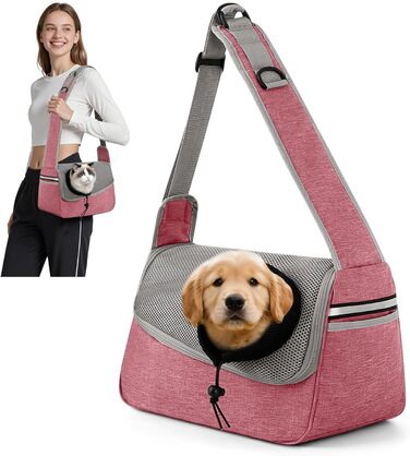 Сумка-переноска для собак та котів ALLSOPETS, рожева, до 5 кг