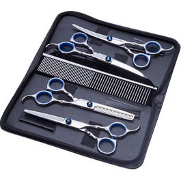 Набір професійних ножиць для грумінгу тварин: 5 в 1, нержавіюча сталь, для собак та котів