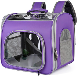 Рюкзак для кота Galatée з фронтальним доступом, дихаючий, для подорожей, прогулянок, хандлінг, фіолетовий