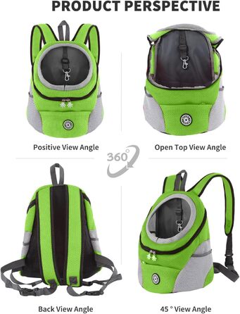 Рюкзак-переноска для собак та котів PETCUTE, зелений (M)