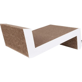 Диван-когтеточка District 70-4727 - когтеточка з гофрокартону, білий, розмір L (60 x 35 x 18 см)