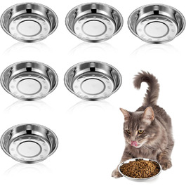 Набори мисок для котів та собак з нержавіючої сталі, 16 см, 6 шт.