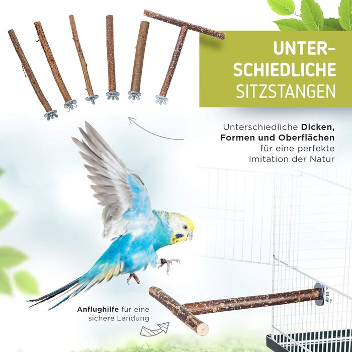 Набір Vogelgaleria з 9 аксесуарів для клітки хвилястого папуги та інших птахів – якісне приладдя для комфортного утримання птахів