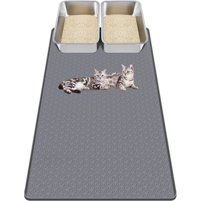 Килимок для котячого туалету Kalolary – великий, силіконовий, вологостійкий (130 x 65 см)