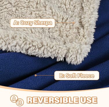 Водонепроникний плед Catalonia Classy: захист дивану та ліжка, 152 x 127 см, Navy/Taupe