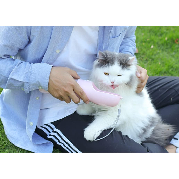 Водяний посуд для собак KOEY, портативна пляшка, рожевий