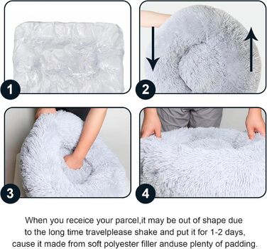 Кішка ліжко Aspand, м'яке, діаметр 60 см - зручне ліжко для котів з неслизьким дном для теплого та затишного сну (60x60x18 см, Темно-синій)