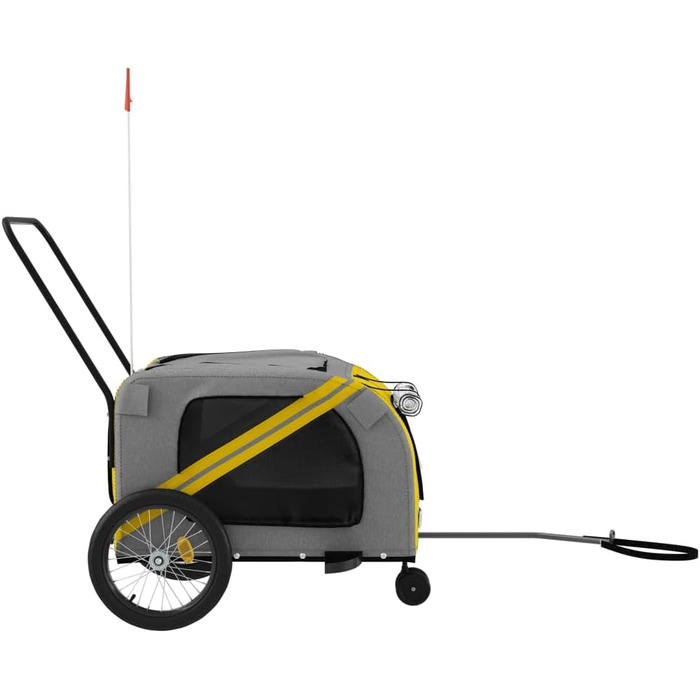 Фаркоп для велосипеда Gecheer для собак, транспортер для собак з відбивачами, зручний дизайн, зелено-сірий оксфордський матеріал, зелений (134 x 68 x 72 см, жовтий)