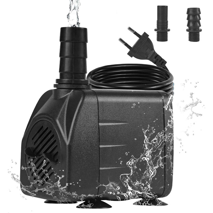 BACOENG Акваріумний насос 100W, водяний насос для фонтану, ставка та кімнатного фонтану, компактна помпа з EU-штекером, 600 л/год